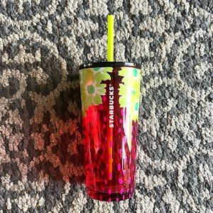 Starbucks Berry Blossoms Glass Cold Cup Tumbler